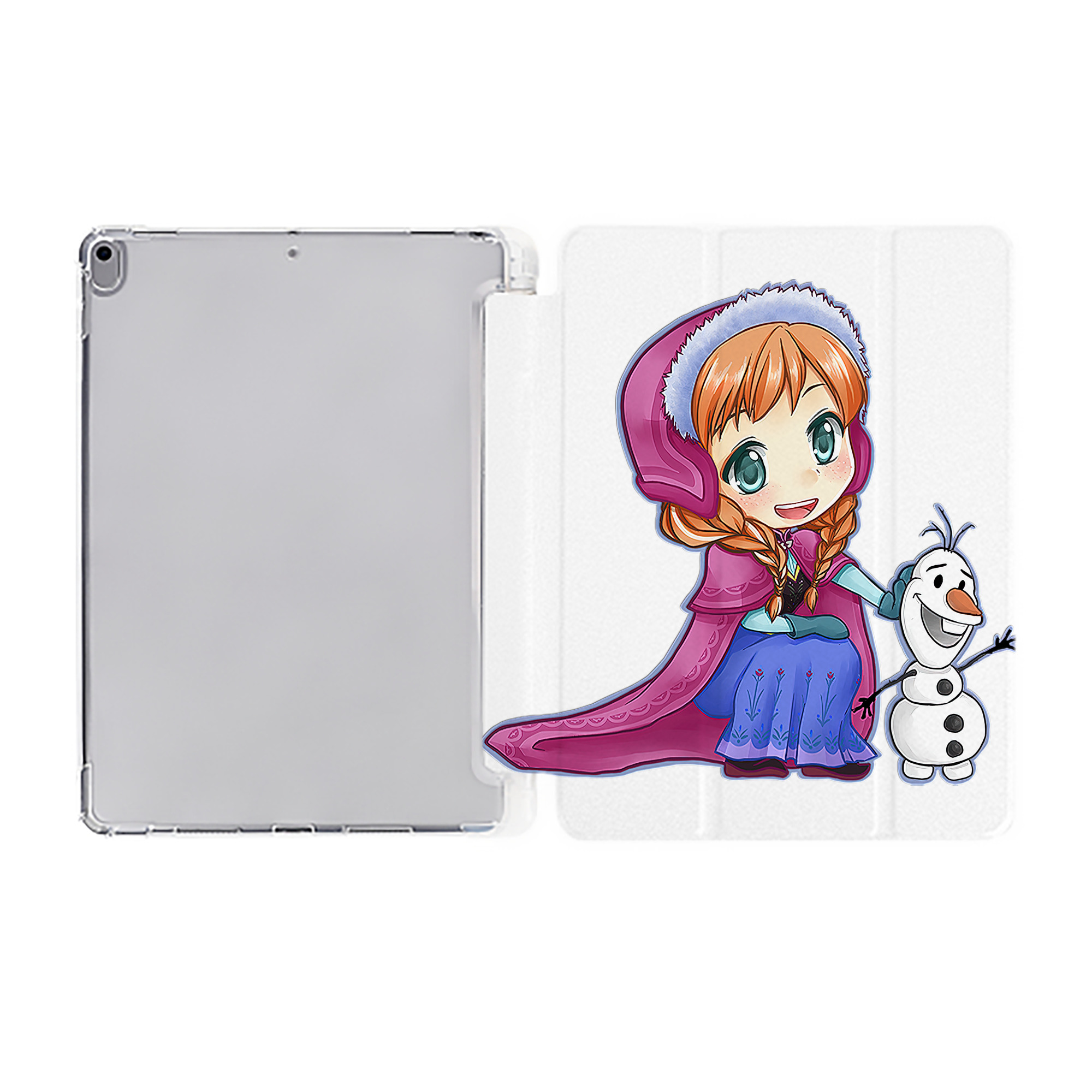 （画像用） アナと雪の女王 アンナ エルサ Frozen Anna Elsa IPad ケース ペン収納付き 三つ折りスタンド PUレザー×シリコン 対応機種9.5/10.5/10.9インチ